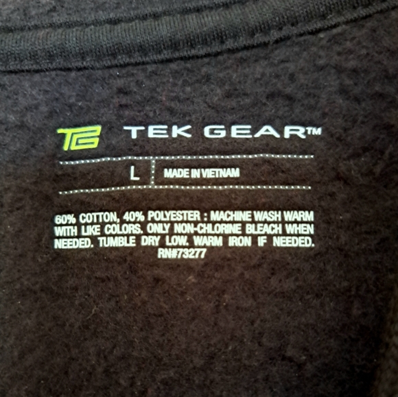 WOMEN'S LONG SLEEVE HOODIE SIZE LARGE BLACK TEK GEAR - Picture 6 of 6